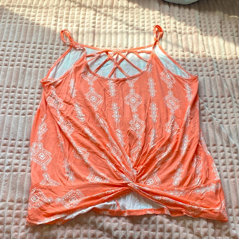 Women's Orange Patterned Top